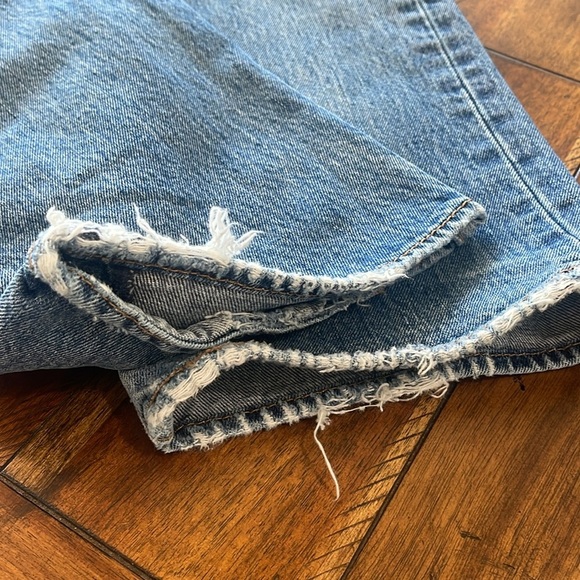 501 blue denim jeans button fly distressed straight leg jeans 36 x 28 - Picture 13 of 15